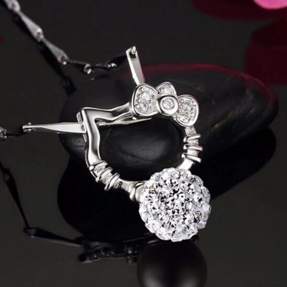 *NEW 925 Sterling Silver Hello Kitty Ball Necklace - Picture 3 of 7